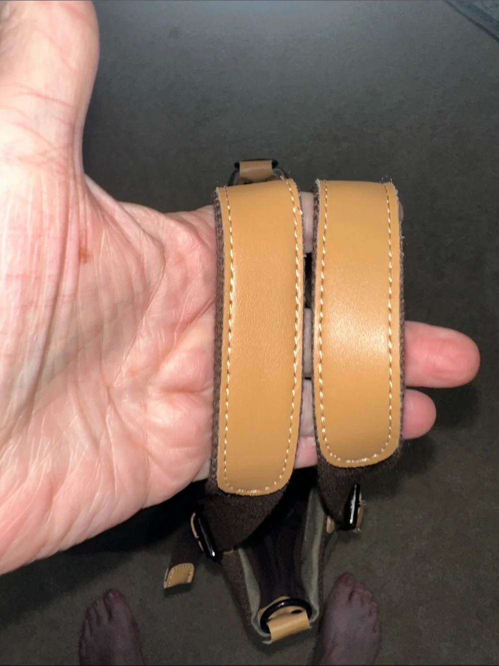 K-Two Olive Canvas Tote with Dark Brown Straps